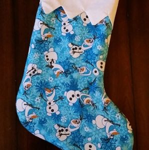 Handmade Christmas Stocking Olaf Snowflake Fabric